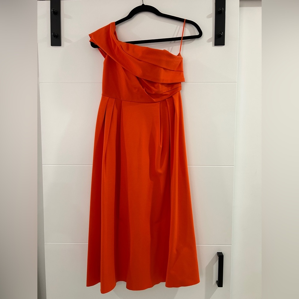 Topshop Elegant Orange One-Shoulder Dress Size 4
